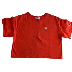 Vintage Champion Orange  Cropped Tee Size Medium